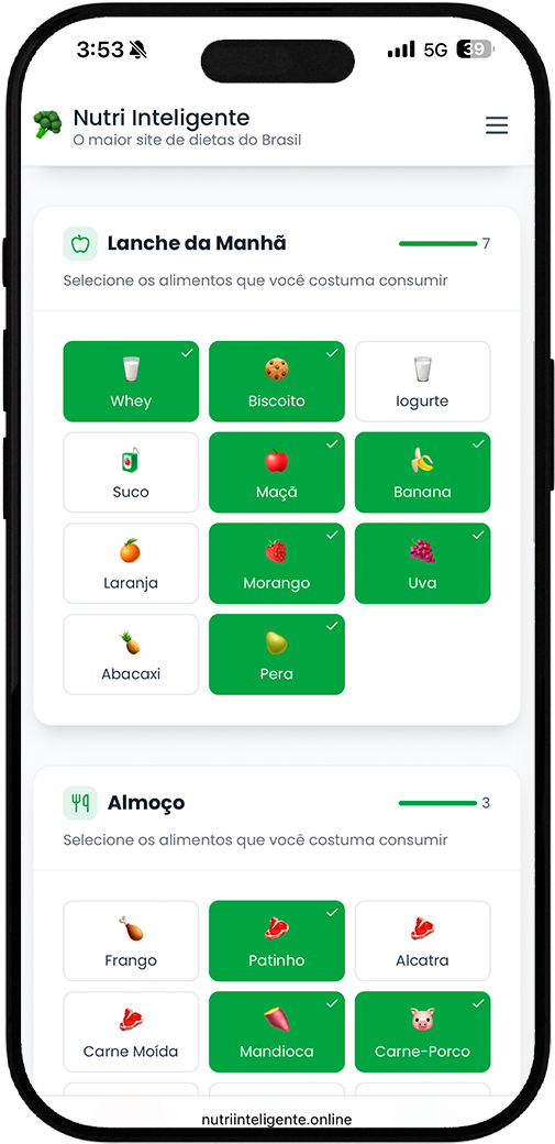 App Nutri Inteligente com foguete